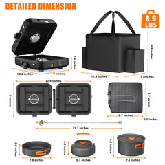 Hisencn camping-stove dual-burners enable simultaneous cooking on the go.