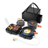 Hisencn camping-stove folded-compact design eases carry and storage.