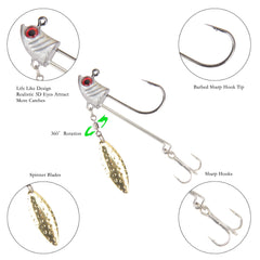 HISOO blood-tank single hook delivers sharp penetration for stronger catches.