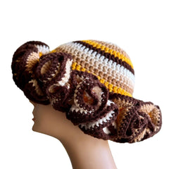 Handmade HISYI orange hat, perfect for fall events and Halloween costumes