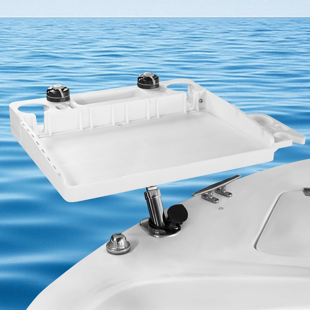 HITORHIKE boat cutting board with stainless steel arm mounted on boat