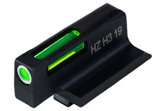 HIVIZ Litewave H3 front sight for Ruger GP100 with green LitePipe enhances daytime visibility.