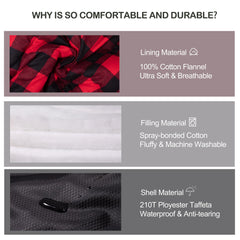 HiZYNICE sleeping bag includes a draft tube to preserve warmth during chilly nights.