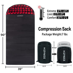 HiZYNICE sleeping bag features anti-snag zippers for flexible top or bottom venting.