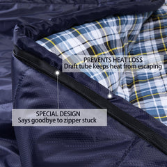 HiZYNICE sleeping bag zipper detail highlights anti-snag design