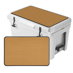 Hjdeck cooler pad on RTIC 32-quart seat cushion for comfort.