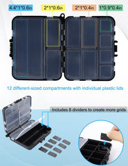 Sturdy plastic fishing boxes with hinged lids for fly fishing storage