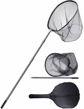 Hlotmeky extra-long fishing net handle extended for long-reach shoreline fishing.