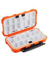 Hlotmeky Small Kayak Tackle Box in orange showing compact waterproof design