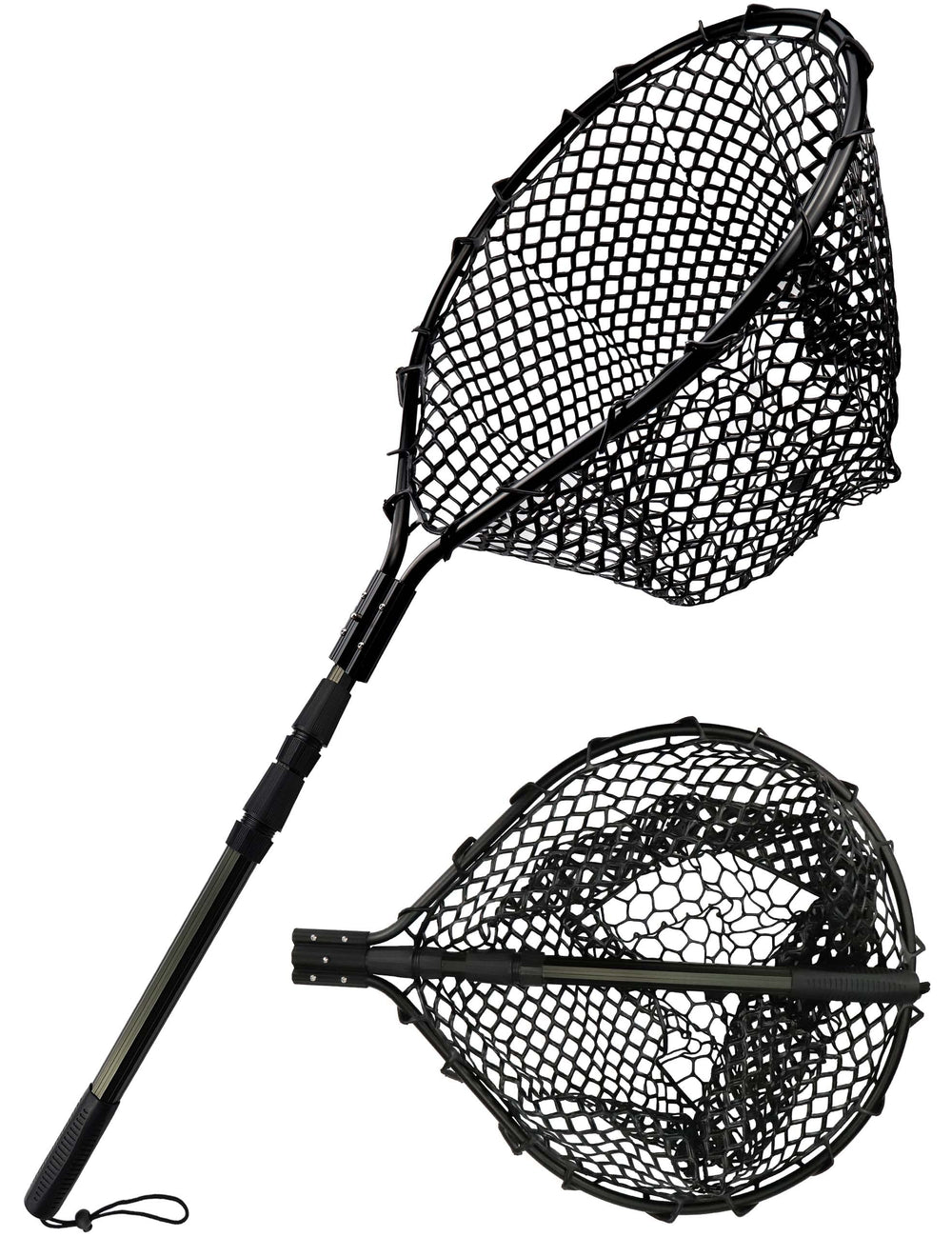 Main view of Hlotmeky rubber landing net with aluminum frame