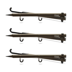 HME folding bow hanger extended to 20 inches for quick, silent access