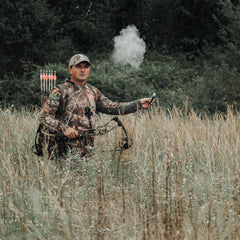 HME Wind Indicator releases powder to reveal wind direction when dispensed.
