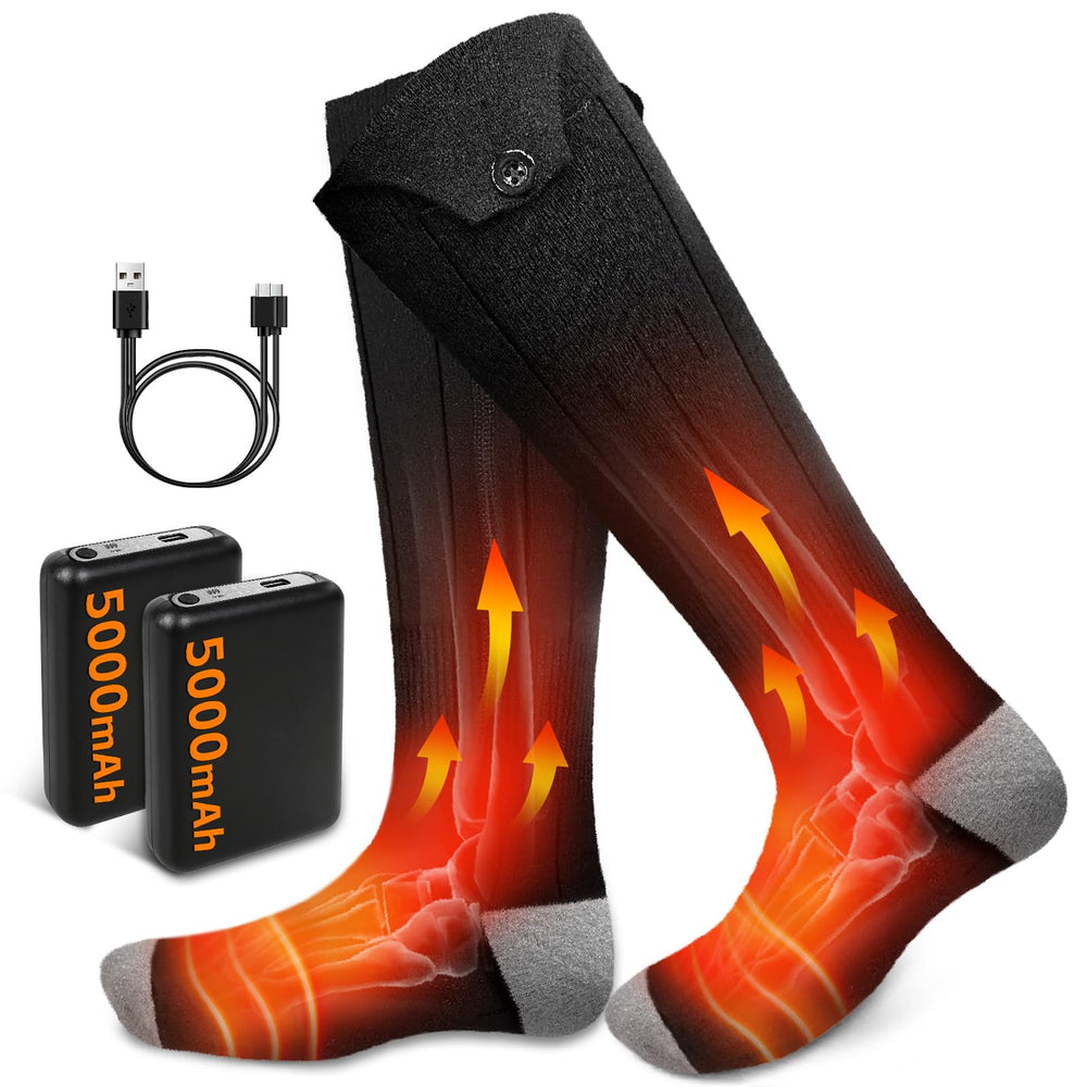 HNXKB heated socks full view show unisex winter design for outdoor warmth