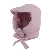 Hoce extra warm hat pink front view highlighting snug chin tie for a secure fit.