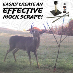 HODAG AllSeason Scent bottle ready for one-time deer lure deployment in a food plot.