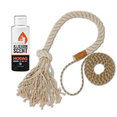 HODAG HempScent Rope used in a deer scrape setup attracting whitetails near a trail camera.