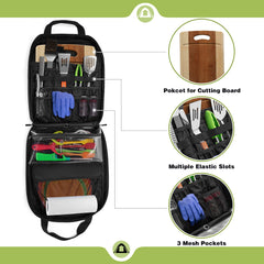 HODRANT upper space accommodates a cutting board and utensil slots for quick prep.