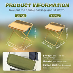 hoehew portable stool unfolded as a seat on a trail, offering stable rest