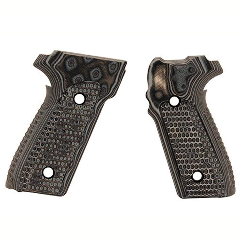 Hogue Piranha G-10 grip for Sig P228/P229 offers thin, controllable handling in black/gray