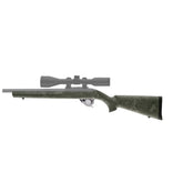 Hogue rubber OverMolded stock ghillie green side view shows comfortable grip