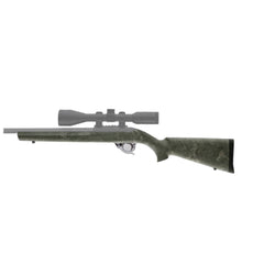 Hogue rubber OverMolded stock ghillie green side view shows comfortable grip