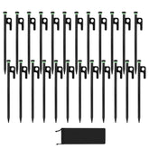 HOLANHING 8in heavy-duty stake with flat head driving into hard ground securely for camping.