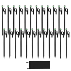 HOLANHING 8in heavy-duty stake with flat head driving into hard ground securely for camping.