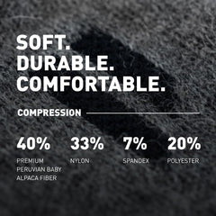 Hypoallergenic and itch-free design from HOLLOW Alpaca compression socks.