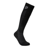 HOLLOW alpaca wide compression socks on foot, highlighting warmth and circulation support.