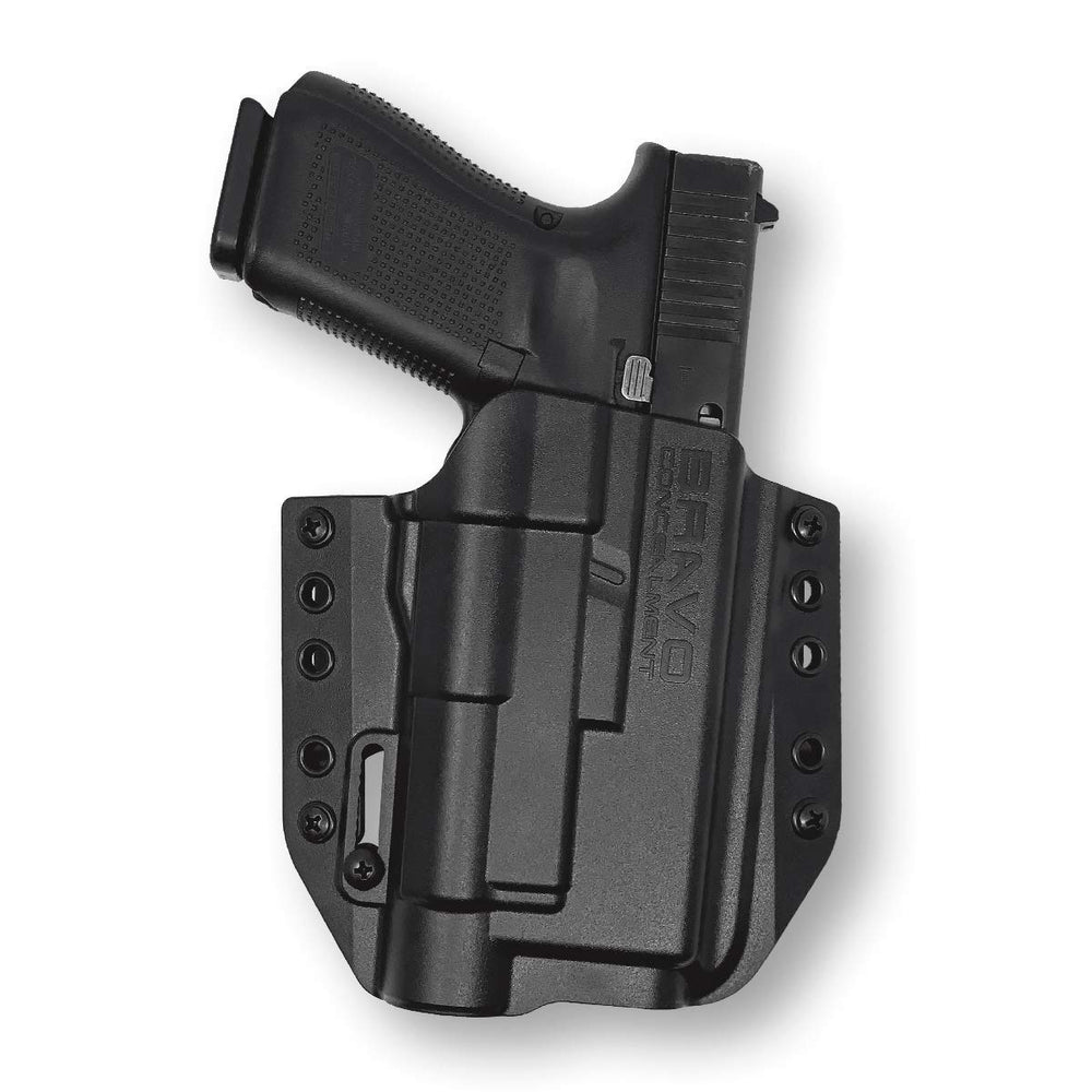 Bravo Concealment holster Glock 19/17 with Streamlight TLR-1, OWB, black