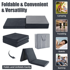 HOMBYS camping mattress folded for compact storage in car trunks.