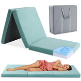 HOMBYS tri folding memory foam mattress opened for camping offers a roomy 72 x 24 inch sleep surface