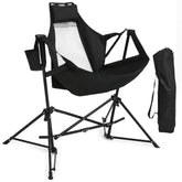HOMEFUN hammock camping chair with stand for easy outdoor lounging and stability.