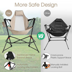 HOMEFUN Hammock Chair folding design enables easy transport and compact storage.