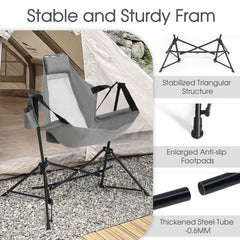 HOMEFUN hammock camping chair with storage bag for easy transport.