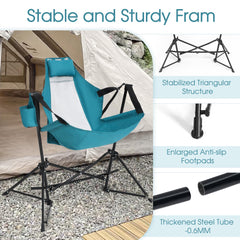 HOMEFUN portable storage bag with blue hammock chair for convenient transport.