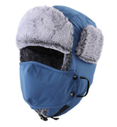 Home Prefer trapper hat front view shows faux fur warmth for winter.