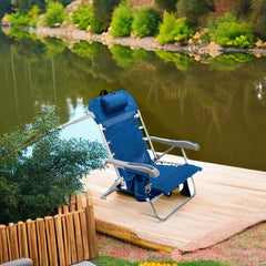 Homevative Cooler+ Beach Chair features a lightweight aluminum frame for effortless carrying.