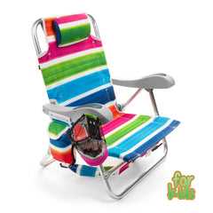 Homevative kids folding beach chair folded in trunk for easy storage.