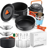 HOMGEN camping cookset nesting pots for compact backpacking meals