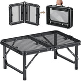HOMGEN portable grill table folded compact for space saving RV storage