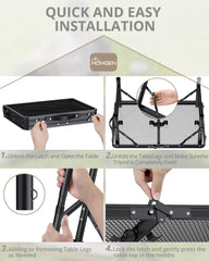 HOMGEN portable grill table at 20 inch height for side prep