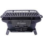 Homonova Cast Iron Hibachi Grill portable setup ideal for camping