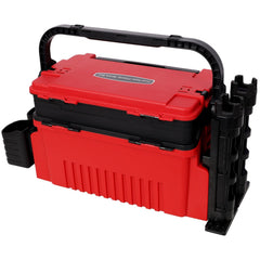Homonova dual layer tackle box closed with carrying strap ready for easy transport.