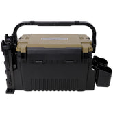 Homonova dual-layer fishing tackle box exterior in green for durable storage