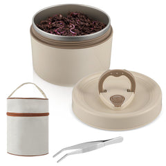 Honeydak beige stainless steel fishing bait container – product overview
