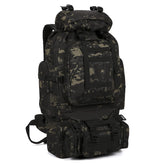 HongXingHai 100L backpack front view shows ample camping capacity.
