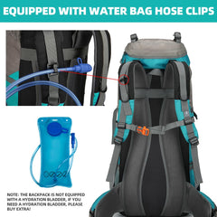 HongXingHai 70L backpack mesh back panel promotes airflow.