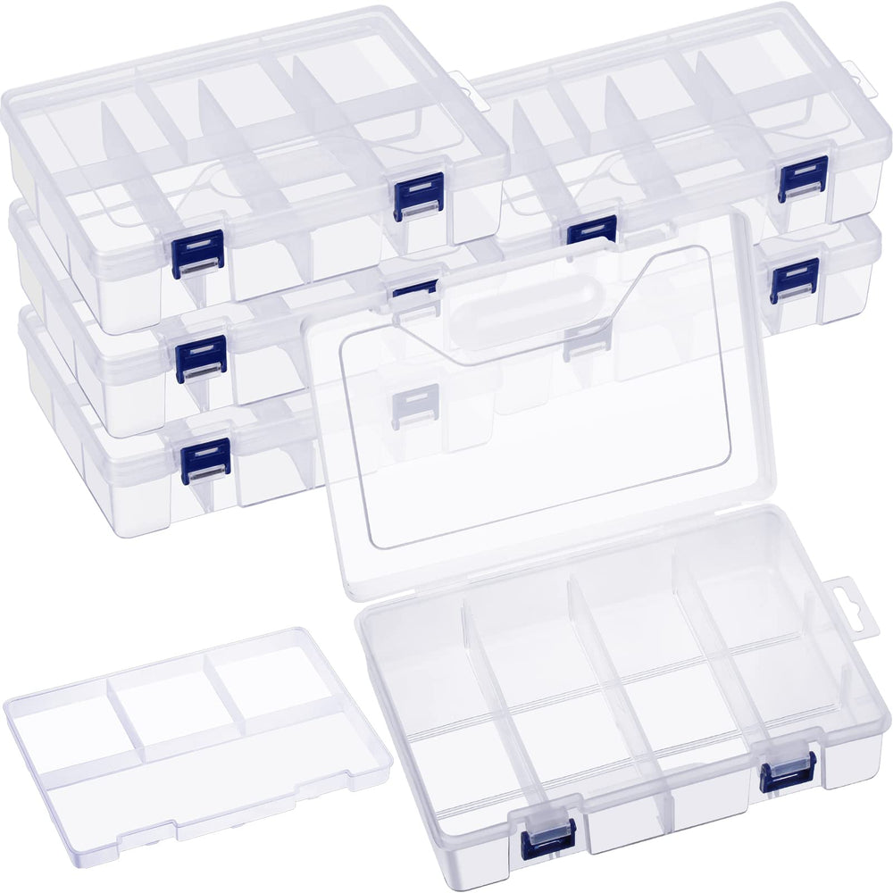 Honoson 6-pack tackle box – front view with clear lid
