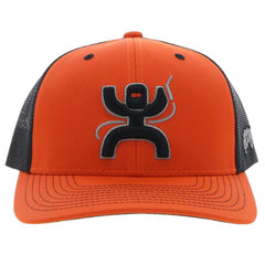 HOOEY Arc Trucker Hat close-up of Arc logo and sturdy crown.
